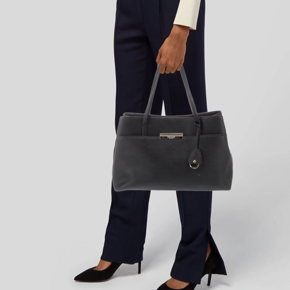 Kate Spade Maiden Way Saffiano Clarke Black Leather Large Tote Laptop Bag